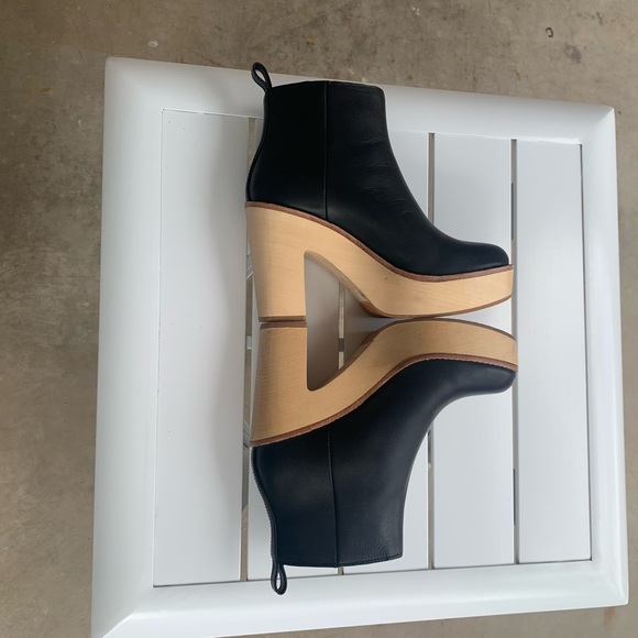 Antonio Melani black leather wood clog boots size 5.5 M - Picture 13 of 16